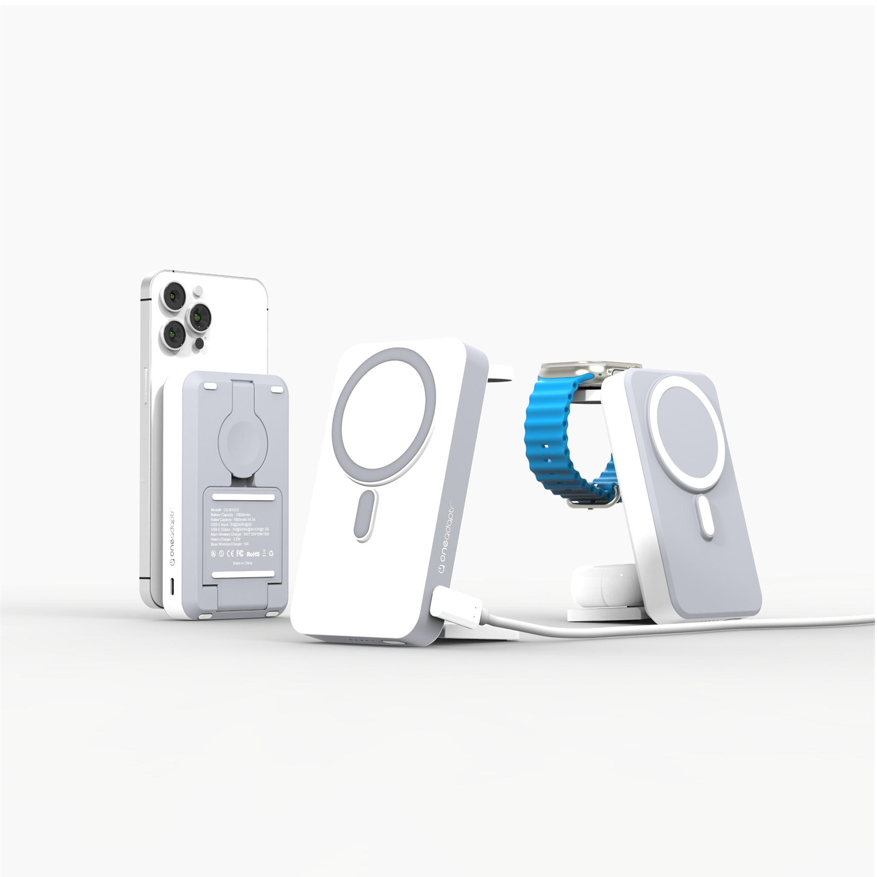 5-in-1 MagSafe Wireless Charging Stand & Power Bank